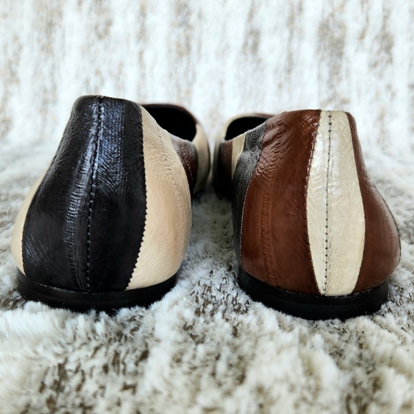 NWT Tory Burch "Georgia" Stripe Eel Leather Ballet Flats | Women's Size 7, 7.5 - Picture 7 of 14